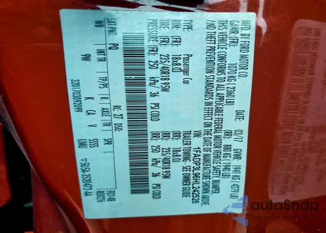 2017 Ford Focus St из США, поврежденный, VIN 1FADP3L96HL242526